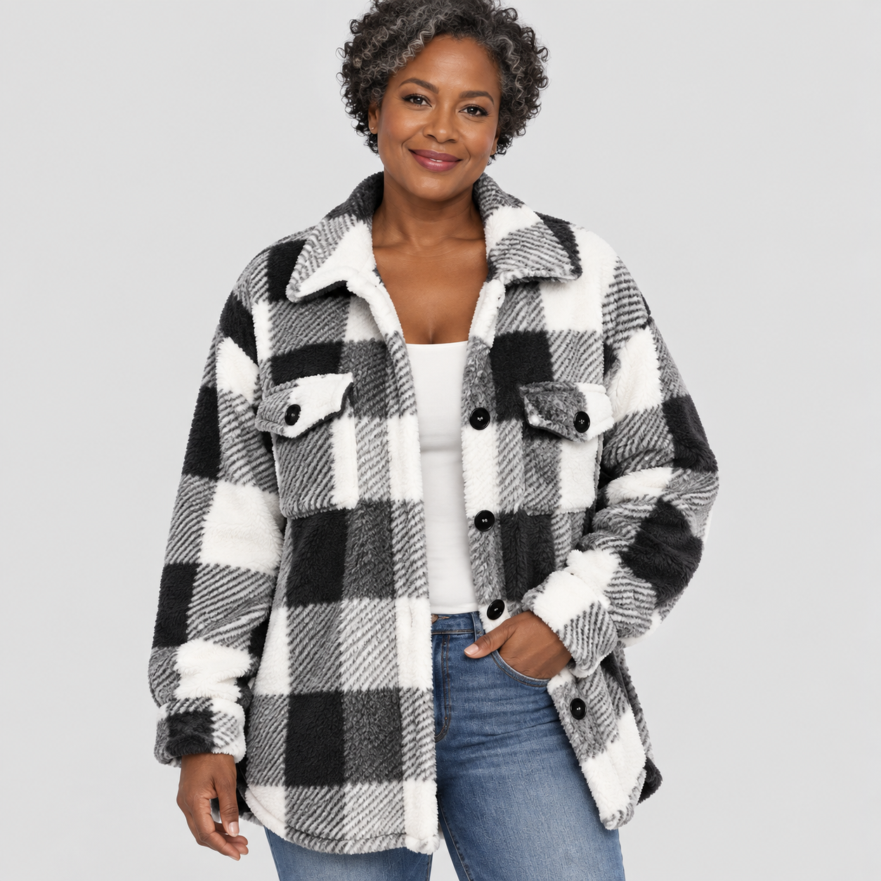 Martin | Veste en Polaire à Carreaux Élégante