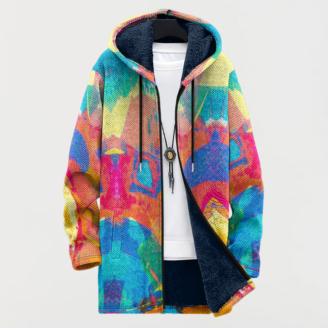 Tara - Manteau à Capuche Artistique Coloré