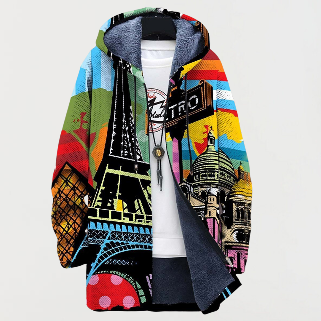 Niamh - Manteau à Capuche Urban Print