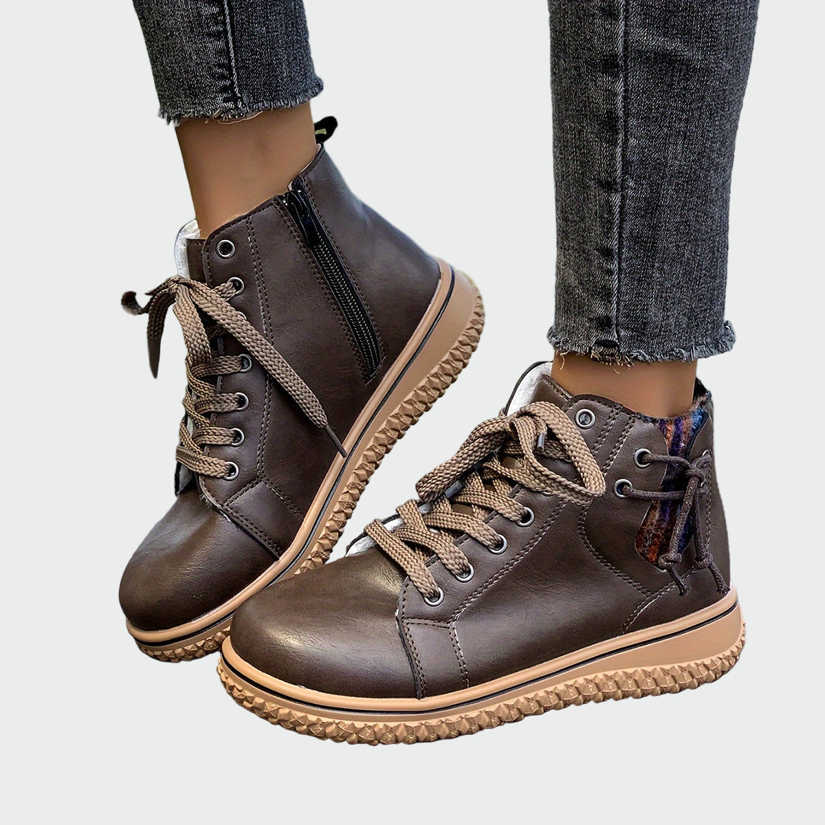 Bottines ergonomiques en cuir à la cheville