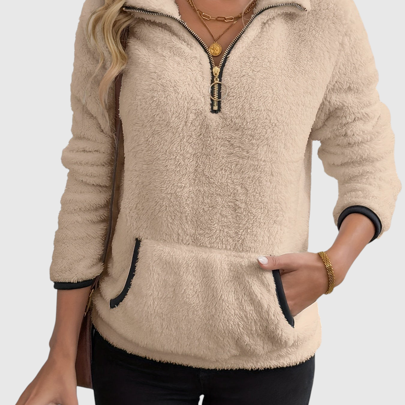 Juliette | Sweat à capuche zippé mi-hauteur